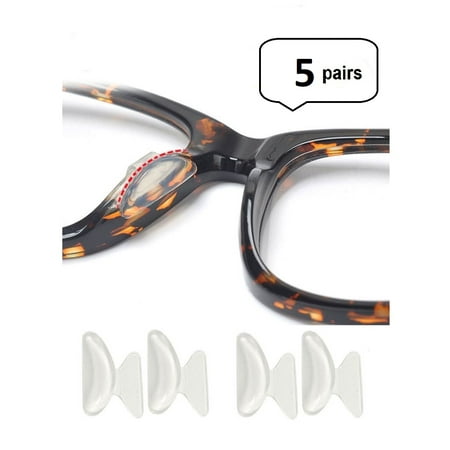 Replacement Nose Pads - AM Landen 5 Pairs 1.8mm Clear Non-slip Silicone Stick on Nose Pads for Eyeglass Nose pad
