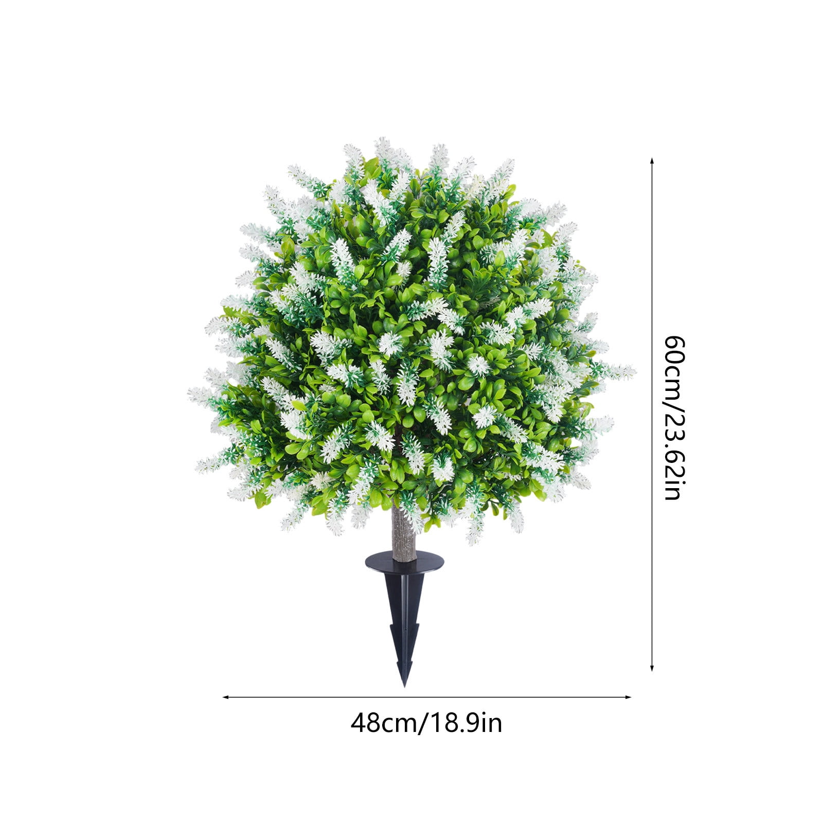 Deeceymbur Spring Purple White Artificial Flowers Ground Insert for Holiday Decor Indoor Outdoor Faux Green Plants Silk Cloth All Weather Decoration