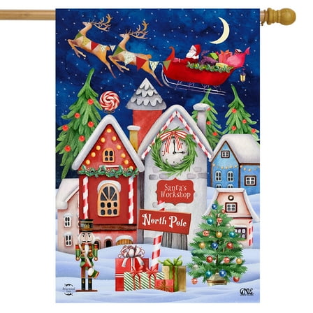 Briarwood Lane North Pole Magic Christmas House Flag