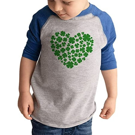 

7 ate 9 Apparel Kids St. Patrick s Day Shirts - Lucky Heart Clovers Blue Shirt 2T