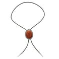 thumbnail image 2 of de vaquero Hombres occidentales Mujeres PU Cuerda de cuero Estilo retro Moda Bolo para aniversario Boda Prom Cosplay , Rojo rojo-1 Salvador Corbata de vaquero, 2 of 10