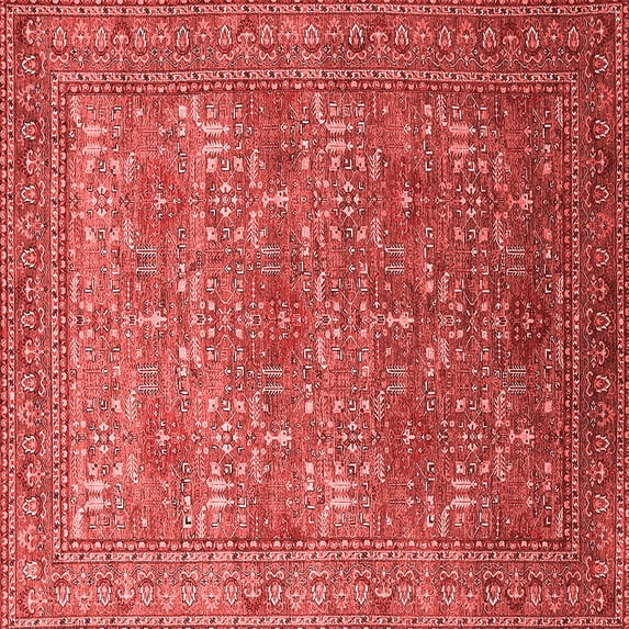 Ahgly Company Indoor Square Oriental Red Industrial Area Rugs, 4' Square