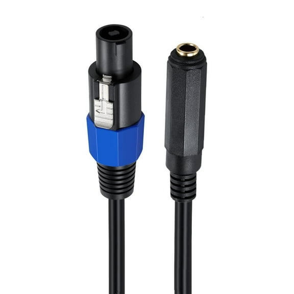 Yammee Speaker Cable 6.35mm 1/4" Female TS to Speakon Male Speaker Cable Speak-on Jack to 1/4 6.5mm TS Plug