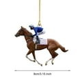 thumbnail image 2 of Acrylic Christmas Ornament Horse-riding Ornament 2d Flat Acrylic Horse Pendant Christmas Tree Backpack Hanging Decoration Gift for Horse Lovers, 2 of 5