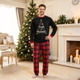 thumbnail image 2 of Family Christmas Pajamas Matching Sets Christmas Tree Crew Neck Long Sleeve Tops and Xmas Plaid Print Pants Holiday Sleepwear Soft Pjs Fall Loungewear for Men,3XL, 2 of 6