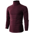 thumbnail image 1 of H2H Mens Casual Slim Fit Pullover Sweaters Lightweight Turtleneck Thermal Basic Designed WINE US 2XL/ASIA 5XL (KMTTL028), 1 of 6
