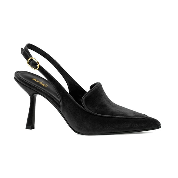 XYD Women Pointed Toe Slingback Pumps Stiletto Heels Buckled Back Strap Events Dinners Dress Shoes Size 7 Black