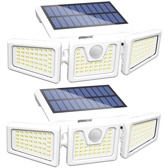 Luces solares Incx 156 LED, 8 W, 3000 lm, para exteriores, 2 unidades