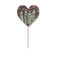 thumbnail image 1 of Green Brown Flower  Paint Toothpick Flags Heart Lable Cupcake Picks, 1 of 3