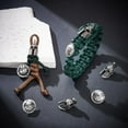thumbnail image 2 of Aproximadamente 20 cuentas de paracord de aleación de estilo tibetano con forma de casco espartano, cuentas europeas con botones de aleación, pulsera de plata, llavero y cuentas., 2 of 6