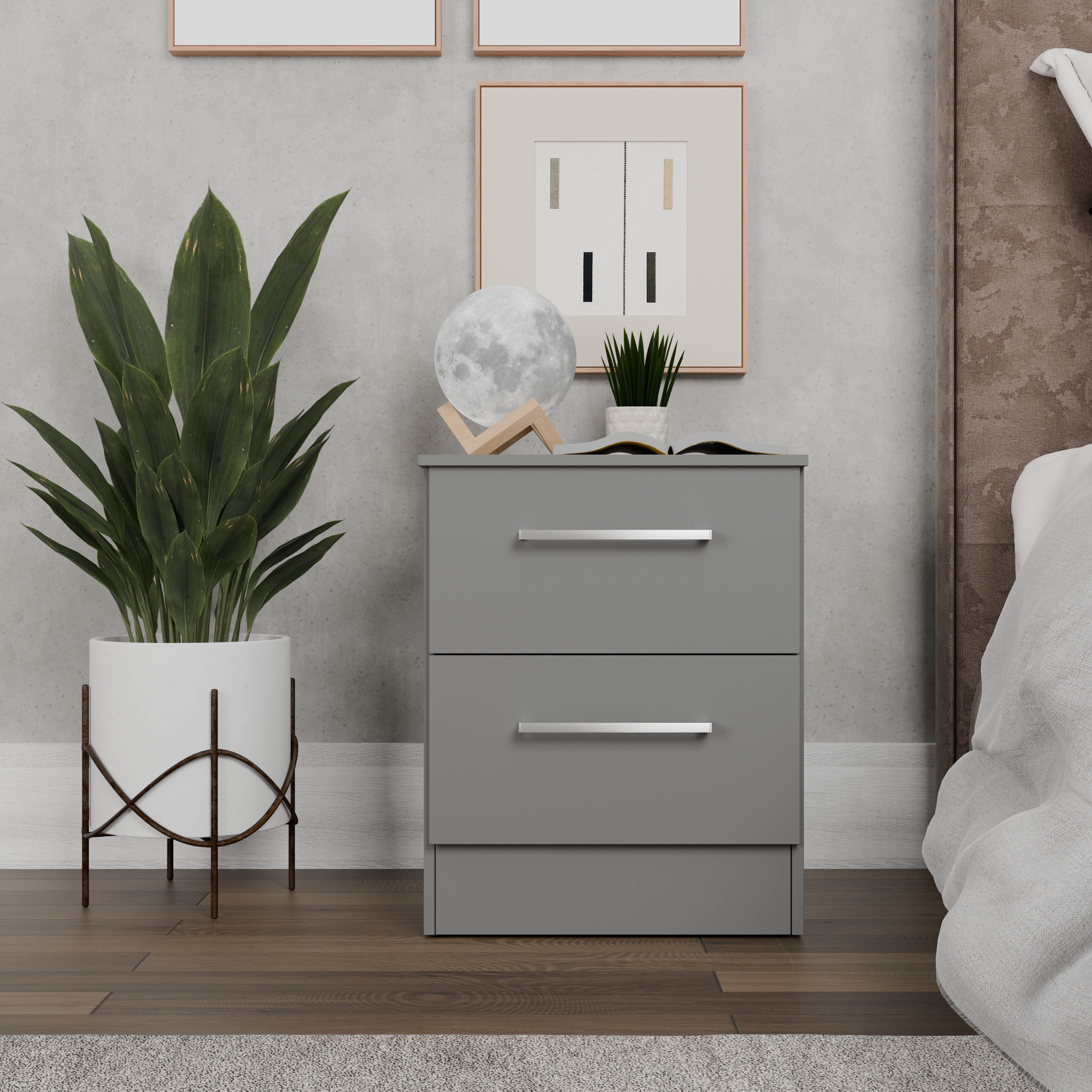 Kappesberg Foster Gray 3-Piece Bedroom Set – 6-Drawer Dresser and 2 Nightstands, 50.2"W - for Adults and Teens