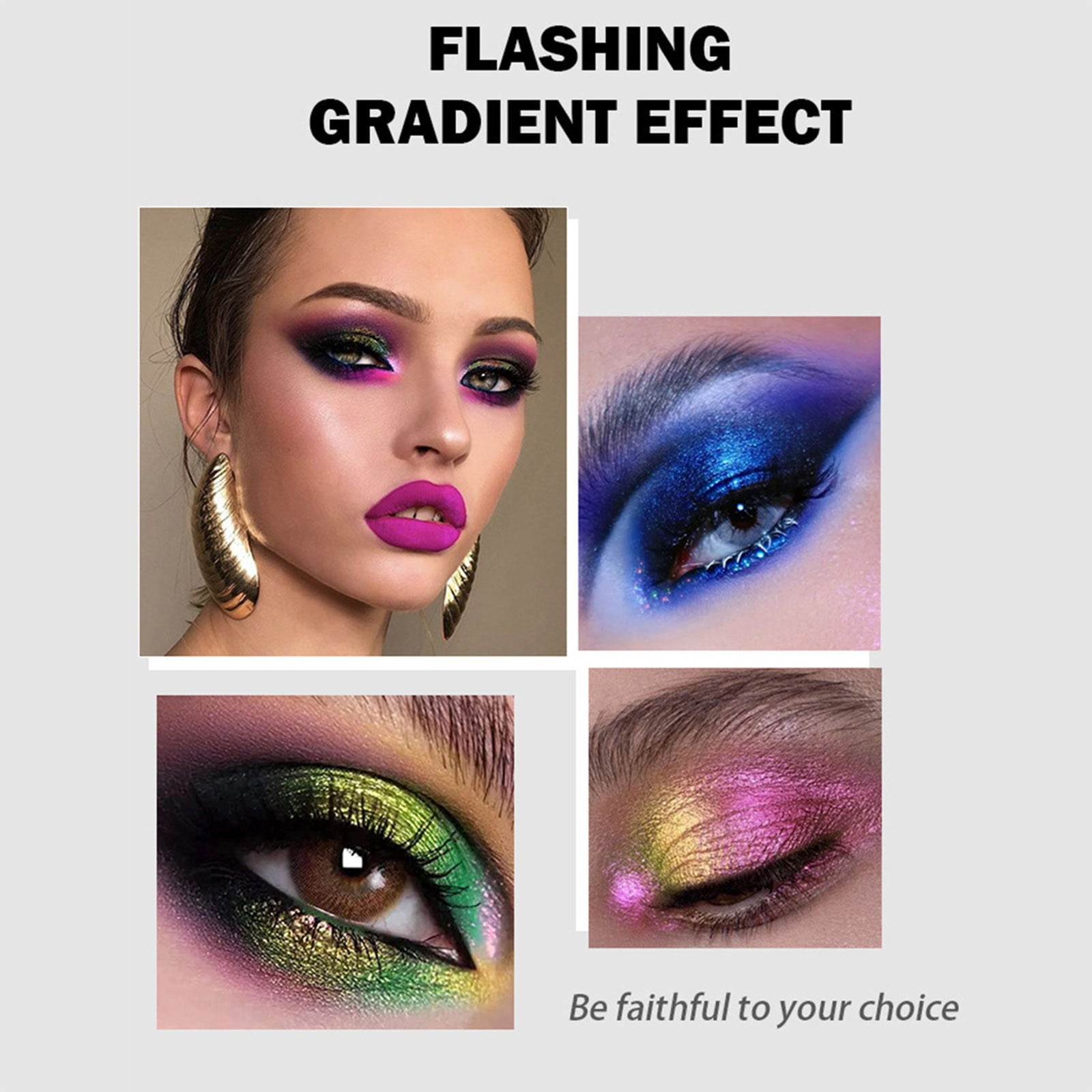 Optical Chameleon Eyeshadow Powder - Metallic Color Changing Glitter Eye Shadow, High Pigment, Shimmering Finish, Long-Lasting, Multi-Occasion, Travel Size, Party Makeup, Holiday Makeup Organizers