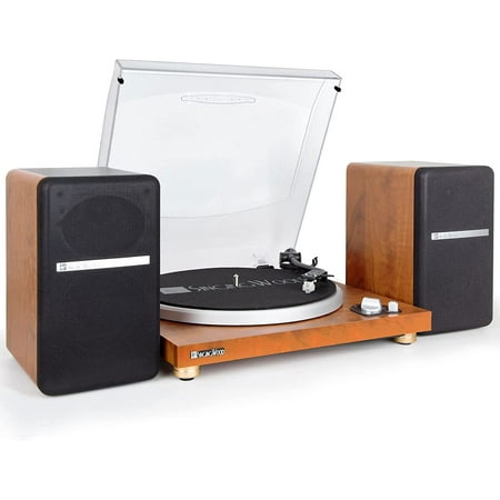 SingingWood Audio VP42AS Bluetooth Turntable Hi-Fi with 44 Watt Bookshelf Speakers, Vinyl Record Player with Magnetic Cartridge Bluetooth Playback (Beech Wood)