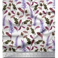 thumbnail image 1 of Soimoi Cotton Voile Fabric Leaves & Berries Watercolor Printed Craft Fabric by The Yard 42 Inch Wide, 1 of 1
