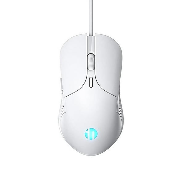 Mouse Gamer TECHWOLF Blanco USB RGB 4 Colores 6 Botones dpi Ajustable 7200 Clic Silencioso Diseño Er