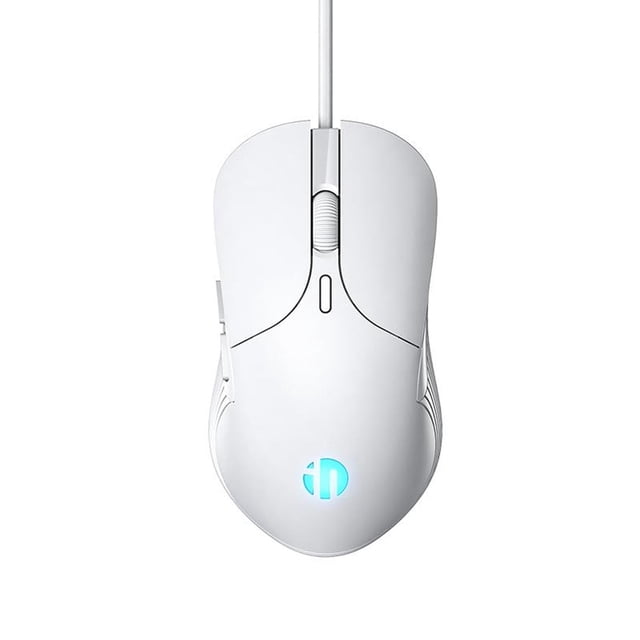 Mouse Gamer TECHWOLF Blanco USB RGB 4 Colores 6 Botones dpi Ajustable 7200 Clic Silencioso Diseño Er