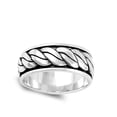 thumbnail image 4 of Spinner Rope Wide 10mm Knot Wedding Ring 925 Sterling Silver Band Jewelry Female Male Unisex Size 9, 4 of 4