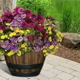 thumbnail image 4 of 16 Inch Resin Barrel Planter Indoor Outdoor Garden Decor Large Flower Plant Pot, 4 of 6