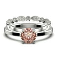 thumbnail image 1 of Spectacular And Decorative 1.50 Carat Round Morganite Solitaire Engagement Ring, Wedding Ring, Bridal Set in 925 Sterling Silver With 18k White Gold Plating Gift For Her, 1 of 3