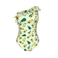 thumbnail image 4 of Yiaed Cartoon Fruit Print Women One Piece Swimsuits Tummy Control One Shoulder Bathing Suits Pattern Ruffle Swimwear-XX-Large, 4 of 8