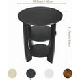 thumbnail image 2 of ZEXVIDA Round End Table with Storage Shelf,3 Tier Modern Side Table, Sofa Recliner Side Table,Accent Coffee Table,Nightstand for Living Room Bedroom for Small Spaces,19.7" D x 21.7" H (Black), 2 of 8