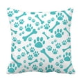 thumbnail image 1 of EREHome Fond avec Imprimé Patte de Chien et l'Os Housse de Coussin Ensemble 16x16 Pouces, 1 of 1