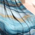thumbnail image 3 of Blue Marble Gold Wave Pattern Blanket,Comfortable Soft Flannel Throw Blanket,All Season,Warm Lightweight Blankets for Sofa Bed Couch Living Room Chair,40"x50", 3 of 4
