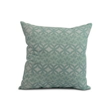 Simply Daisy, 16" x 16" Greeko Simple, Geometric Print Outdoor Pillow, Aqua