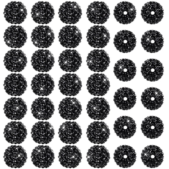 Craft Beads Loetere con diamantes de imitación negros de 20 mm, 40 unidades