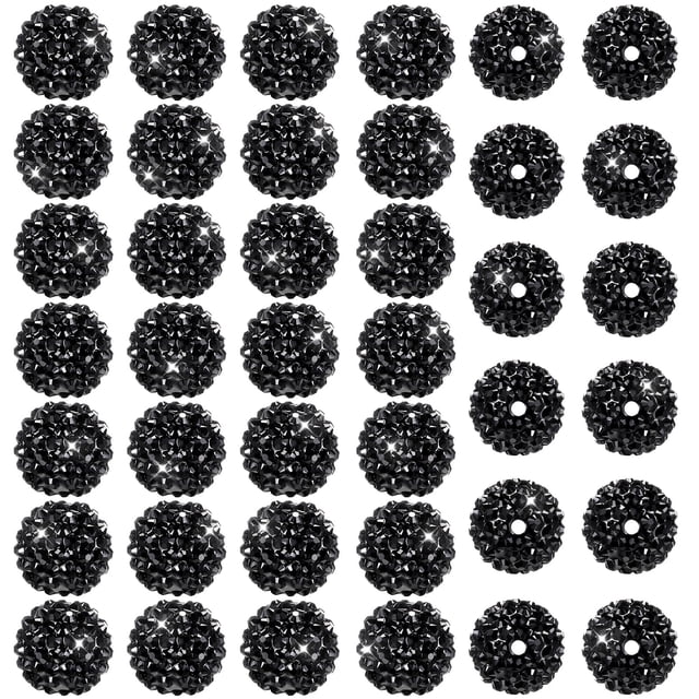 Craft Beads Loetere con diamantes de imitación negros de 20 mm, 40 unidades