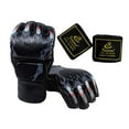 thumbnail image 5 of yotijar Half Finger Boxing Gloves MMA Gloves for Grappling Karate Fighting Muay Thai Black, 5 of 8