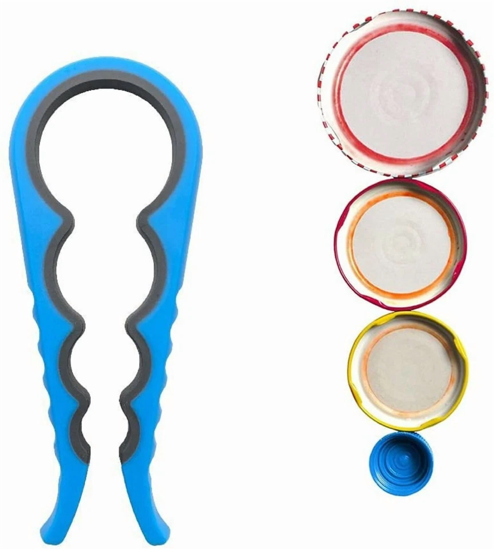 Jar Can Opener Rubber Handle Easy Grip Multi Container Bottle Jar Lid Can Opener