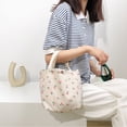 thumbnail image 3 of Sac à Main Simple en Toile pour Femme, Floral, pour Magasinage, Sac Seau à Lunch (2 Rouge Bleu), 3 of 3