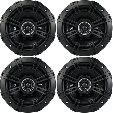 Kicker D-Series 5.25 Inch 200W 2 Way Coaxial Car Audio Speakers, 4 Pack