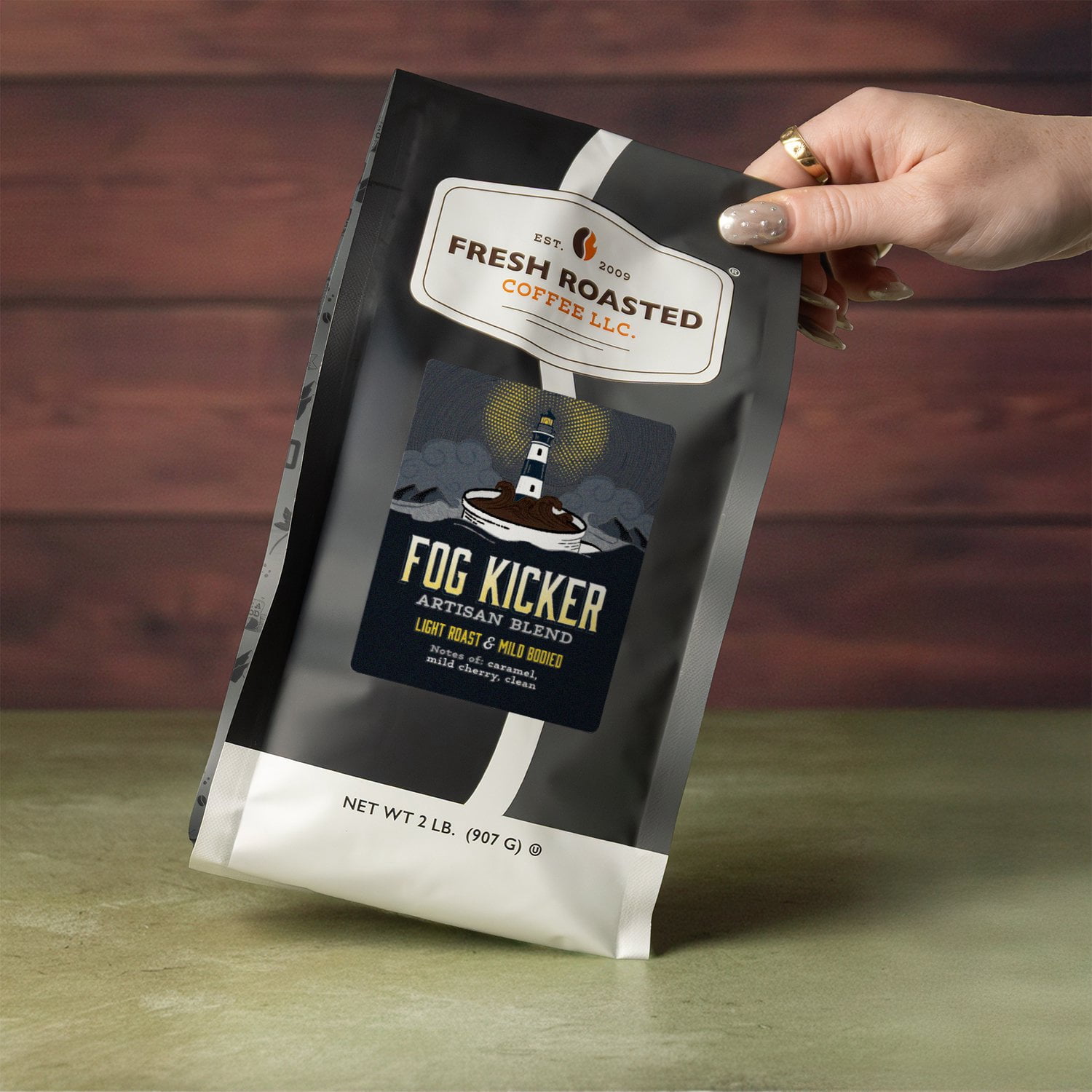 3 pack Fresh Roasted Coffee, Fog Kicker Blend Coffee, Light Roast, Whole Bean, 12 oz