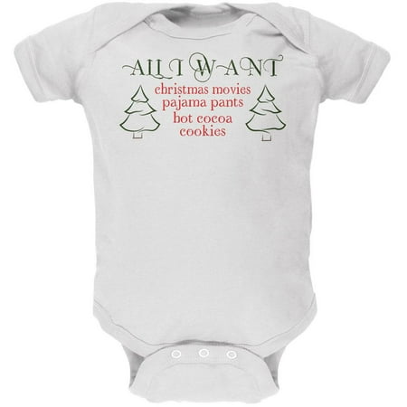 

All I Want For Christmas Soft Baby One Piece White 0-3 M