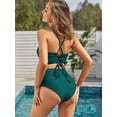 thumbnail image 3 of Bikini ZAFUL Twist, traje de baño con cordones cruzados de cintura alta para mujer, 3 of 6
