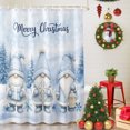 thumbnail image 5 of 66x72 Inch Shower Curtains for Bathroom, Merry Christmas Gnomes Fabric Bath Curtain Decor, Xmas Blue Forest Winter Waterproof Restroom Curtains Shower Set Accessories with 12 Hooks 66 Inch, 5 of 8