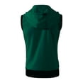 thumbnail image 3 of Unique Bargains Men's Sleeveless Zip Up Drawstring Hooded Vest 42 Green, 3 of 7