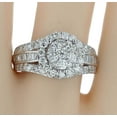 thumbnail image 2 of 14K White Gold Womens Ring 2.00 ct w Diamonds Halo Style Baguette and Round Side Diamonds, 2 of 3
