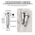 thumbnail image 2 of 4 Pcs 304 Stainless Steel Shoulder Bolt 10mm Shoulder Dia 20mm Shoulder Length M8x1.25 Thread Hex Socket Shoulder Bolts for Hydraulic Injection Molding Machinery Industries, 2 of 6