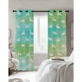 thumbnail image 3 of Easter Blackout Curtains 63 Inches Long, Spring Bunny Silhouette Blue Green Gradient Thermal Insulated Black Out Curtains, Darkening Window Curtain Drapes for Bedroom Living Room 42"x63" 2 Panels, 3 of 9