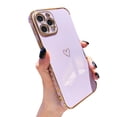 thumbnail image 4 of Tzomsze iPhone 13 Pro Case, Luxury Electroplate Edge Bumper Case, Raised Full Camera Protection, Shockproof Soft TPU Phone Case for iPhone 13 Pro, Purple, 4 of 8