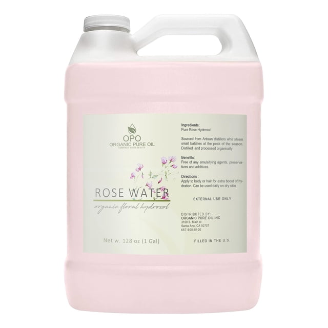 Hydrosol Rose Water OPO 3,8 L, 100% pura, destilada al vapor