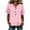 Pink, variant on Women's Casual Short Sleeve V-Neck Imitation Linen Blouse, Solid Color Loose Fit Button Top, Lightweight Breathable Daily Shirt for Spring Outings and Weekend Wear