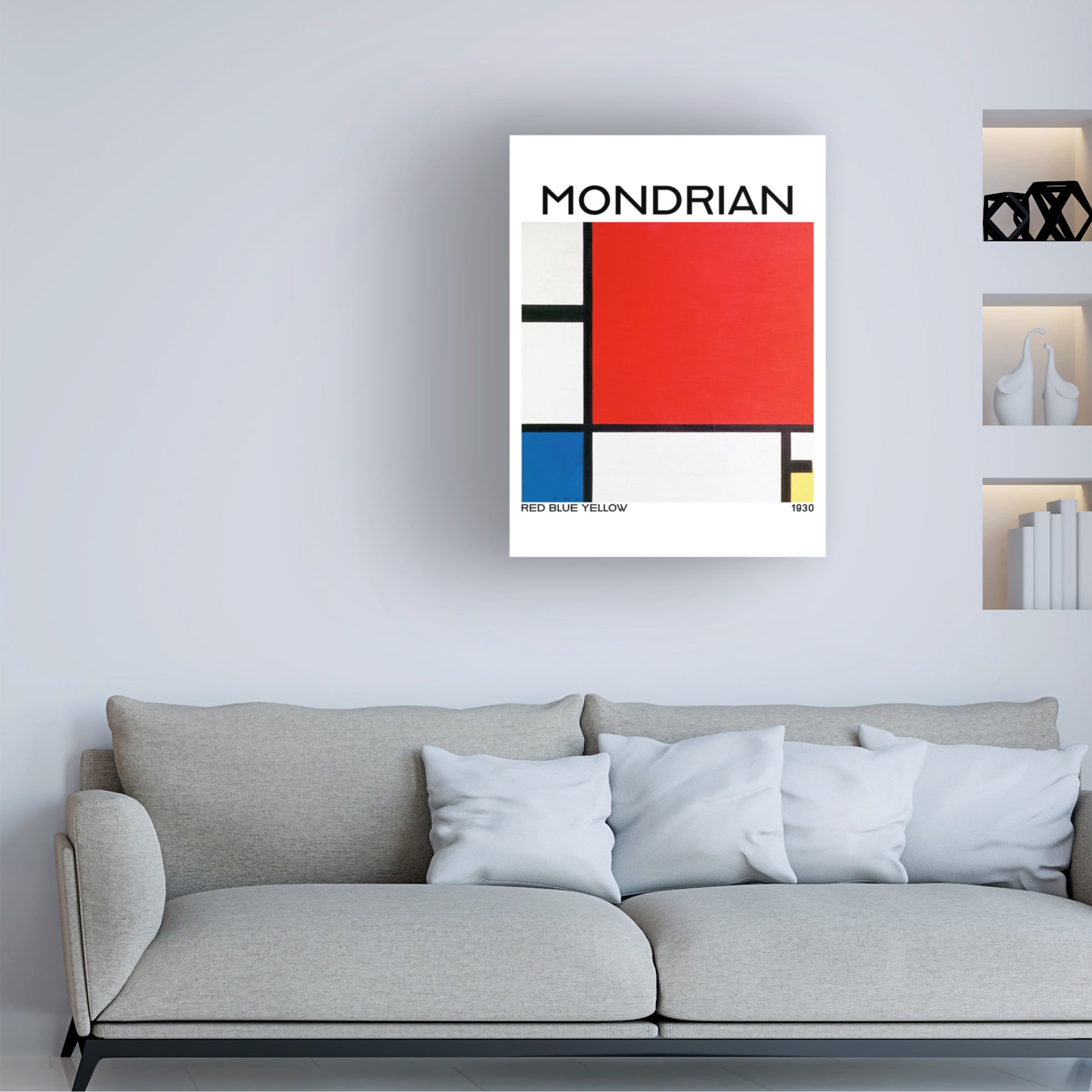 Pictufy 'Composition with Red, Blue, and Yellow 1930' Canvas Art