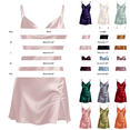 thumbnail image 2 of Endives Women's Satin Nightgown V-Neck Sleeveless Spaghetti Strap Camisole Sleep Dress Soft Nightshirt Casual Sleepdress Summer Comfortable Nightwear Sleepwear Pink L, 2 of 5