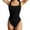 Black, variant on sunsanly Women Summer Bodysuit Square Neck Sleeveless Skinny High Elasticity Thread Tight Waist Tummy Control Backless Solid Color Soft Breathable Lady Playsuit