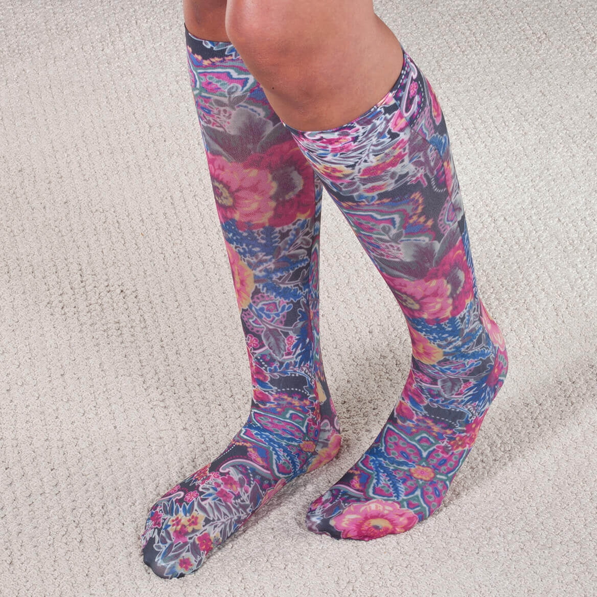 Celeste Stein Compression Socks 20-30mmHg, Fuchsia Floral, Queen