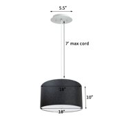 18 W 2 Light Pendant Granite Gray Shade with Diffuser, White Cord